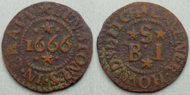 Gravel Lane (Houndsditch), Ben Stones 1666 farthing